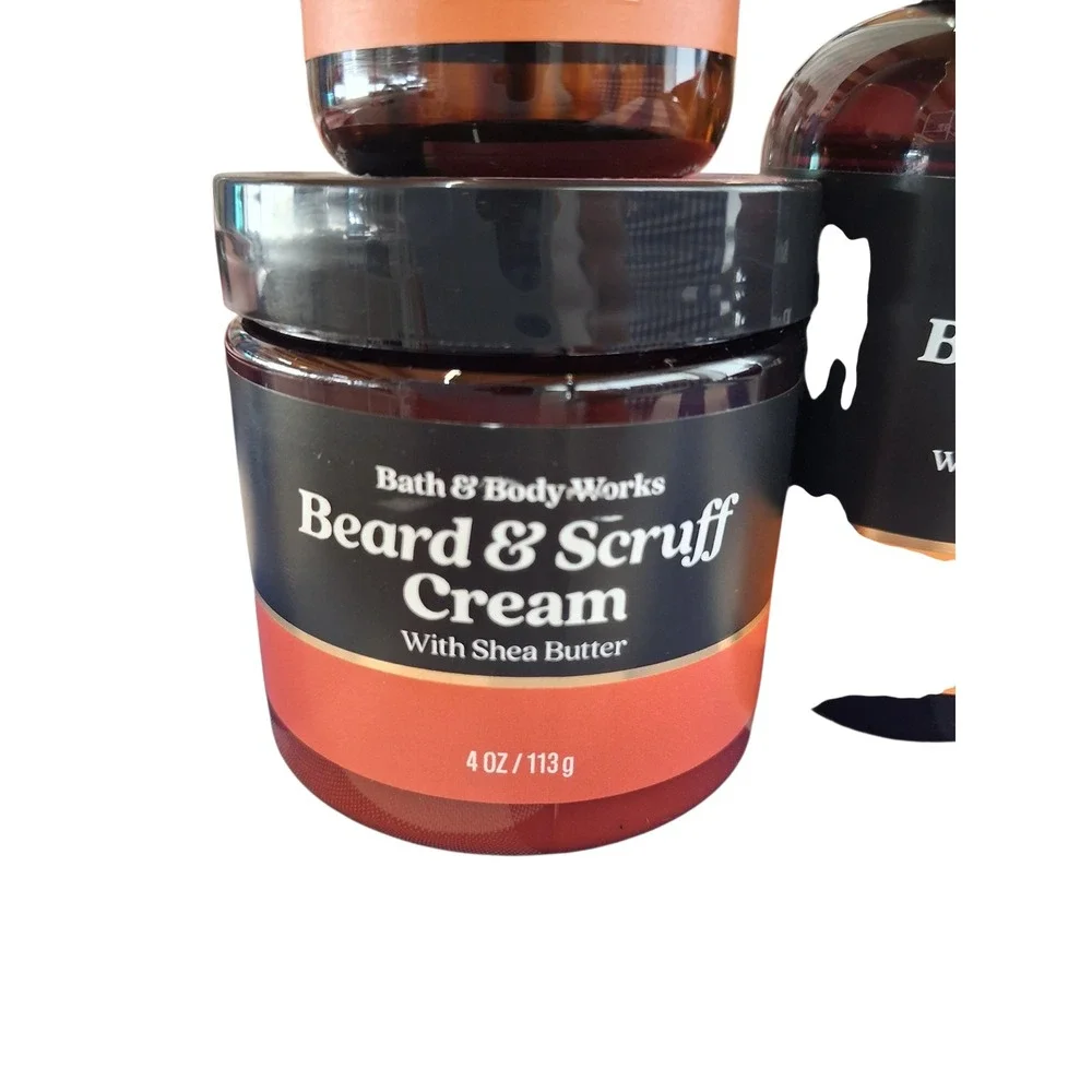 Mens Bath & Body Works Beard Care 3- Set Beard Wash + Scruff Cream +Oil Grooming